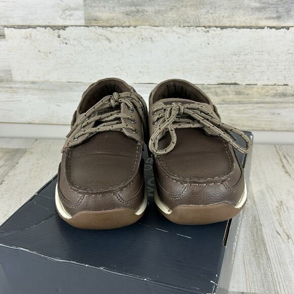 Rockport Works Women’s 6.5 Brown Leather Steel Toe Sailing Club Work Shoes New - Picture 3 of 10